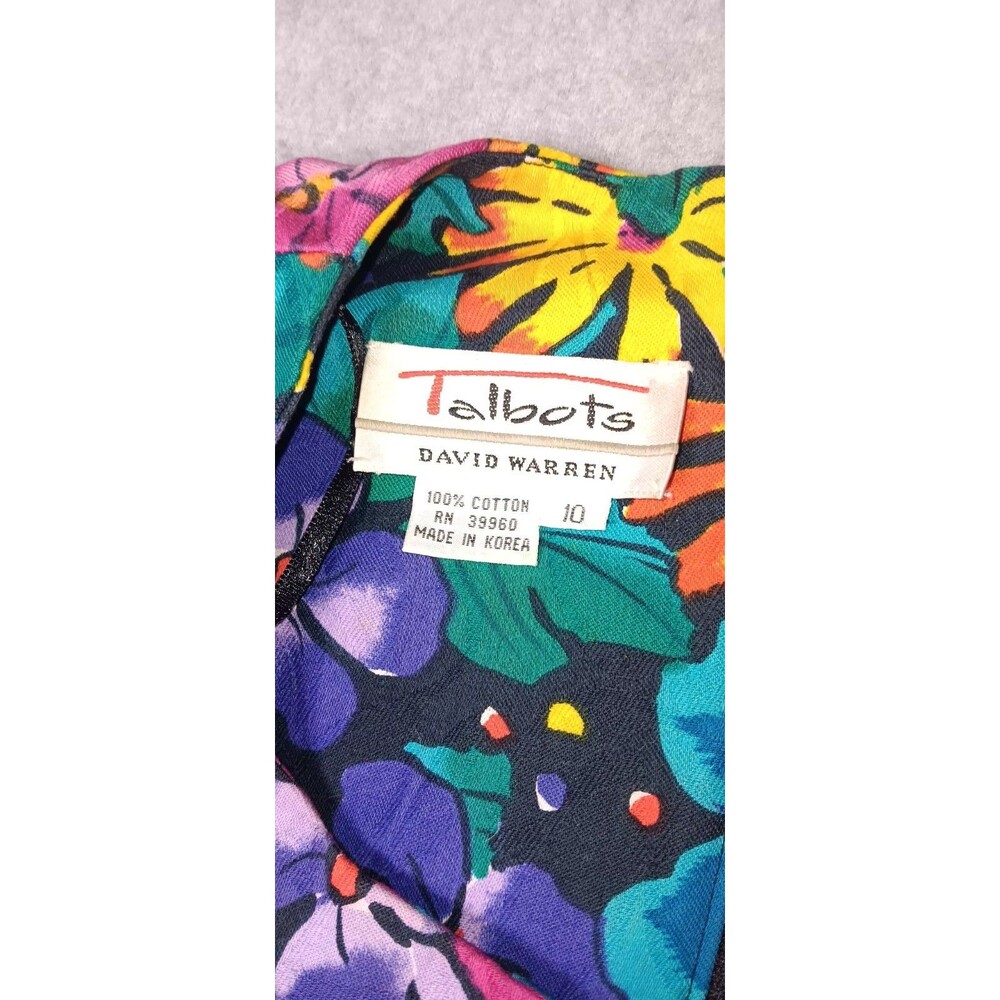 Vintage Talbots David Warren Bodycon Dress Womens Size 10 Multicolor Floral... - Picture 2 of 16